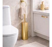 Gedy Portascopino d'appoggio in Acciaio Inox Oro Spazzolato Linea Jack