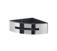 Gedy | Poseidon Portaoggetti Doccia Angolare in Acciaio, Finiture Cromate e Nere, Dimensioni 7,2 x 24 x 12,3 cm e Peso 0,815 kg