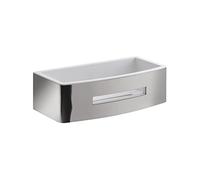 Gedy | Poseidon Portaoggetti Doccia Rettangolare in Acciaio, Finiture Cromate e Bianche, Dimensioni 7,2 x 24 x 12,3 cm e Peso 0,815 kg