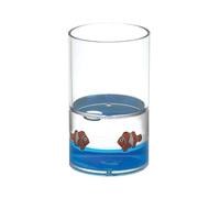Gedy PY108900300 Pyxis - Portaspazzolini da appoggio in Policarbonato Trasparente con Decoro Acqua