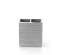 Gedy Quadrotto portaspazzolini, resina, grigio, 6,5 x 10 x 11,2