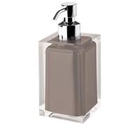 Gedy Rainbow Dosatore di Sapone, Resina Metallo, Grigio Tortora, 7x7x16,2