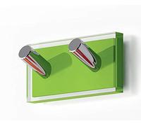 Gedy Rainbow Gruccia in Resina termoplastica, Trasparente, Verde, Doppio