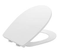 Gedy Topazio Sedile Wc in Resine Termoindurenti Cerniere in Acciaio Inox e Nylon Bianco Con Chiusura Rallentata, Tavoletta WC, Copriwater Universale