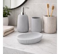Gedy Set 3 Accessori da Bagno Grigio in Ceramica Linea Marika