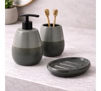 Gedy Set 3 Accessori da Bagno Verde in Ceramica Linea Wilma