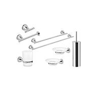 Set 8 accessori per bagno a muro Gedy Genziana cromati lucido GE99-13