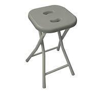 Gedy Sgabello bagno richiudibile, Misure e peso: 46,5X26X28 CM & 1,156 KG, Sgabello richiudibile in metallo e resine, Finitura tortora, Design R&S, 2 anni di garanzia