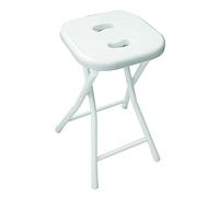 Gedy Sgabello bagno richiudibile, Misure e peso: 46,5X26X28 CM & 1,156 KG, Sgabello richiudibile in metallo e resine, Finitura bianca, Design R&S, 2 anni di garanzia