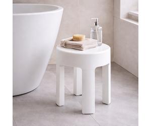Gedy Sgabello con Contenitore e Piedini Antiscivolo Bianco Matt Linea Newbox