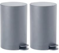Gedy Sharon Cestino Bagno a Pedale da 3 L, Colore Grigio Finitura Opaca, Materiale Plastica Leggera e Resistente, Pattumiera Bagno con Cestino Interno Rimovibile Dotato di Maniglia, 100% Made in Italy