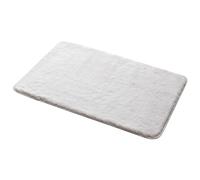 Gedy | Tappeto Bagno Fuzzy Bianco, Morbido Tappeto Doccia Antiscivolo in Poliestere, 50x80cm
