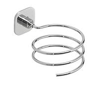 Gedy Teide Porta Phon Bagno da Muro in Acciaio Inox e Cromall Finitura Cromata, Supporto Accessorio Bagno Asciugacapelli da Parete, Fissaggio Tramite Viti o Biadesivo Inclusi nella Confezione