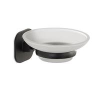 GEDY | Teide Porta Sapone in Acciaio Inox e Cromall, Finitura Nera, Dimensioni 5,2 x 11 x 11 cm e Peso 0,294 kg