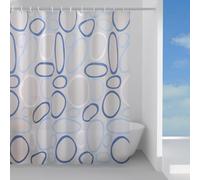 Gedy Tenda Doccia in Peva Texture Ciotoli, Materiale Inodore Impermeabile, Dimensioni L 120 x H 200 cm 8 Anelli Inclusi, Tenda Vasca da Bagno che Non Aderisce al Corpo, Lavabile a Mano