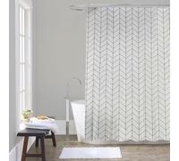 Gedy Tenda Doccia in Peva Texture Spiga, Materiale Ecologico Inodore Impermeabile, Dimensioni L 120 x H 200 cm 8 Anelli Inclusi, Tenda Vasca Bagno che Non Aderisce al Corpo, Lavabile a Mano
