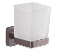 Gedy Tonga Supporto Spazzolino da Denti, Porta Spazzolino da Parete, Oro Rosa, Acciaio Inox e Vetro, 6,4 x 9,7 x 10,5