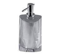 GEDY Twist Dosasapone bagno argento 250 ml, Misure: 17,5X8,5X8,5 CM, Dispenser sapone bagno realizzato in resina resistente di alta qualità, Design Babled&Co, Fatto a mano, 2 anni di garanzia