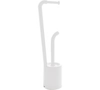 Gedy 703202 SUPPORTO Colonnina porta rotolo CARTA IGIENICA e scopino WC Bianco