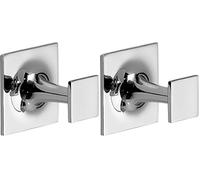 Gedy Wizard Appendiabiti da Parete, Misure: 4,9X4,9X4,6 CM, Appendi Abiti in Ottone e Cromall®, Finitura cromata, Fissabile con Biadesivo 3m, Design R&S, 2 Anni di Garanzia (Confezione da 2)