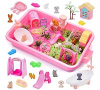 Geebiiny Sabbia Cinetica Bambini, Giochi Bambini 3 4 5 6 7 8 9 10 anni Animali Domestici Sabbia Magica Colorata Regalo Bambina 3-10 anni Sabbia per Sabbiera Bambini