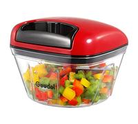 Geedel Affettatrice per cipolle, 500 ml, con cavo a corda, tritatutto manuale con lame in acciaio inox, tritatutto per verdure, frutta, cipolle, noci, aglio