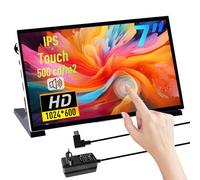 GeeekPi 7 pollici Capacitive Touchscreen Monitor per Raspberry Pi, 1024 x 600 IPS LCD Display con doppi altoparlanti, HDMI Portable Monitor, Compatibile con Raspberry Pi 5/4/3, Driver Free