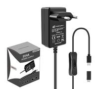 GeeekPi Alimentazione per Raspberry Pi 4 USB C 5V 4A 20W con interruttore on/off presa europea compatibile 8/4/2/1GB adattatore micro USB