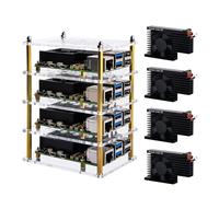 GeeekPi Alloggiamento acrilico a 4 strati con Armor Lite V5 Active Cooler dissipatore di calore per Raspberry Pi 5 4GB / 8GB (trasparente), ZP-0186-Clear