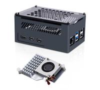 GeeekPi Alloggiamento Raspberry Pi 5 in alluminio con Active Cooler ufficiale, supporto PCIe M.2 NVMe SSD Shield Top X1001 / X1000 / N04 / N05