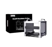 GeeekPi Armadio rack 4U, rack di rete da 10", per server, apparecchiature di rete e A/V, DeskPi RackMate T0 Plus, montaggio rack, profondità 260 mm (argento, profondità 10,23 pollici)