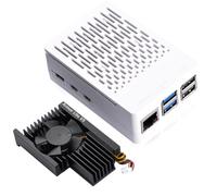 GeeekPi Custodia ABS per Raspberry Pi 5, Raspberry Pi 5, custodia con armatura Lite V5 Active Cooler per Raspberry Pi 5 4 GB /8 GB, supporto ufficiale Raspberry Pi 5 Active Cooler (bianco)