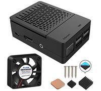 GeeekPi Custodia per Raspberry Pi 3 Modello B+, con Ventola di Raffreddamento e dissipatori di Calore 3PCS per Raspberry Pi 3/2 Modello B (Non includere Scheda Raspberry Pi) (Nero)