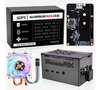 GeeekPi Custodia Raspberry Pi 4 NAS in alluminio con ventola PWM ultra silenziosa da 40 mm per Raspberry Pi 4 Modello B, gb 2/4/8 GB