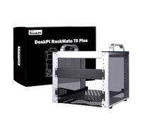 GeeekPi DeskPi RackMate T0 Plus, armadio server 4U da 10 pollici, mini rack profondo 260 mm con ripiano e pannello cieco, per NAS, AV e tecnologia di rete (argento)
