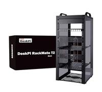 GeeekPi DeskPi RackMate T2, armadio server 12U da 25,4 cm, profondità 260 mm, mini rack con ripiano rack, pannello vuoto, pannello patch, per apparecchiature AV, NAS e server da 10 pollici (nero)
