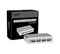 GeeekPi Hub di isolamento digitale USB, 4 porte USB 2.0, ad alta velocità 480 Mbps, chip ADuM3165 di grado industriale, protezione RMS da 3,75 kV, trasferimento dati bidirezionale, 89 mm x 50 mm x 23