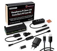 GeeekPi Kit case for Raspberry Pi Zero 2 W, with Pi Zero 2 W Aluminum Cooling Case,QC3.0 Quick Charger Power Supply,Heatsink,20Pin GPIO Header,4 porte USB Hub,ON/OFF Switch Cable (nero)
