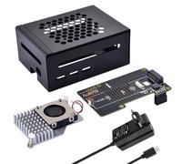 GeeekPi Metal Case for Raspberry Pi 5,with N04 M.2 NVMe SSD PCIe Peripheral Board,Official Active Cooler and 27W USB C Power Adapter for Raspberry Pi 5 8GB 4GB