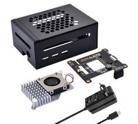 GeeekPi Metal Case for Raspberry Pi 5,with N05 M.2 NVMe SSD PCIe Peripheral Board,Official Active Cooler and 27W USB C Power Adapter for Raspberry Pi 5 8GB 4GB
