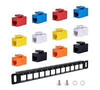 GeeekPi Pannello patch cieystone bianco 10" 0,5U 12 porte con presa Ceystone Cat6 RJ45 per armadi di rete DeskPi RackMate T0/T1/T2/server rack