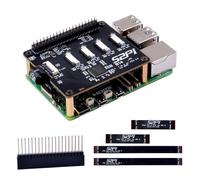 GeeekPi Quad FPC PCIe HAT per Raspberry Pi 5, B14 HAT 1 a 4 PCIe Interfaccia con 40Pin GPIO Header per Raspberry Pi 5