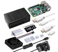 GeeekPi Raspberry Pi 4 8GB Starter Kit - 128GB Edition, Raspberry Pi 4 Case con PWM Fan, Raspberry Pi 5V 3.6A Alimentatore con Interruttore ON/OFF, Cavo HDMI per Raspberry Pi 4B (8GB RAM)