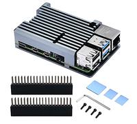 GeeekPi Raspberry Pi 4 Case per Raspberry Pi CNC Armor Case con raffreddamento passivo/dissipatore di calore per Raspberry Pi 4B(Grigio)