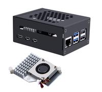 GeeekPi Raspberry Pi 5 Custodia con ufficiale Active Cooler, supporto PCIe M.2 NVMe SSD Shield Top X1001 / X1000 / N04 / N05