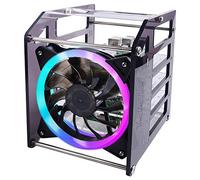 GeeekPi Raspberry Pi Cluster Custodia, Raspberry Pi Rack Custodia Impilabile Custodia con Ventola 120mm RGB LED 5V per Raspberry Pi 4B / 3B + / 3B / 2B / B + e Jetson Nano (4 strati)