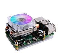 GeeekPi Raspberry Pi Low-Profile CPU Cooler, Raspberry Pi Orizzontale Ice Tower Cooler, Ventola RGB con Raspberry Pi dissipatore per Raspberry Pi 4 Modello B e Raspberry Pi 3B +/3B (Argento)