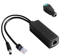 GeeekPi Splitter Gigabit PoE, adattatore Ethernet da 48 V a 12 V 2 A, conforme allo standard IEEE 802.3af 10/100/1000 Mbps per telecamera IP, punto di accesso wireless e telefono VoIP