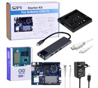 GeeekPi Starter Kit per Arduino UNO Q - Kit di sviluppo KI & Embedded con 2 GB di RAM, 16 GB eMMC, alloggiamento in alluminio, hub USB-C, alimentatore, cavo HDMI, cavo patch Ethernet Cat6 e accessori