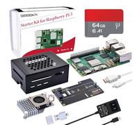 GeeekPi Starter Kit per Raspberry Pi 5 8GB, con scheda periferica PCIe SSD N04 M.2 NVMe, custodia in metallo, dispositivo di raffreddamento attivo ufficiale, scheda SD da 64 GB, cavo HDMI e